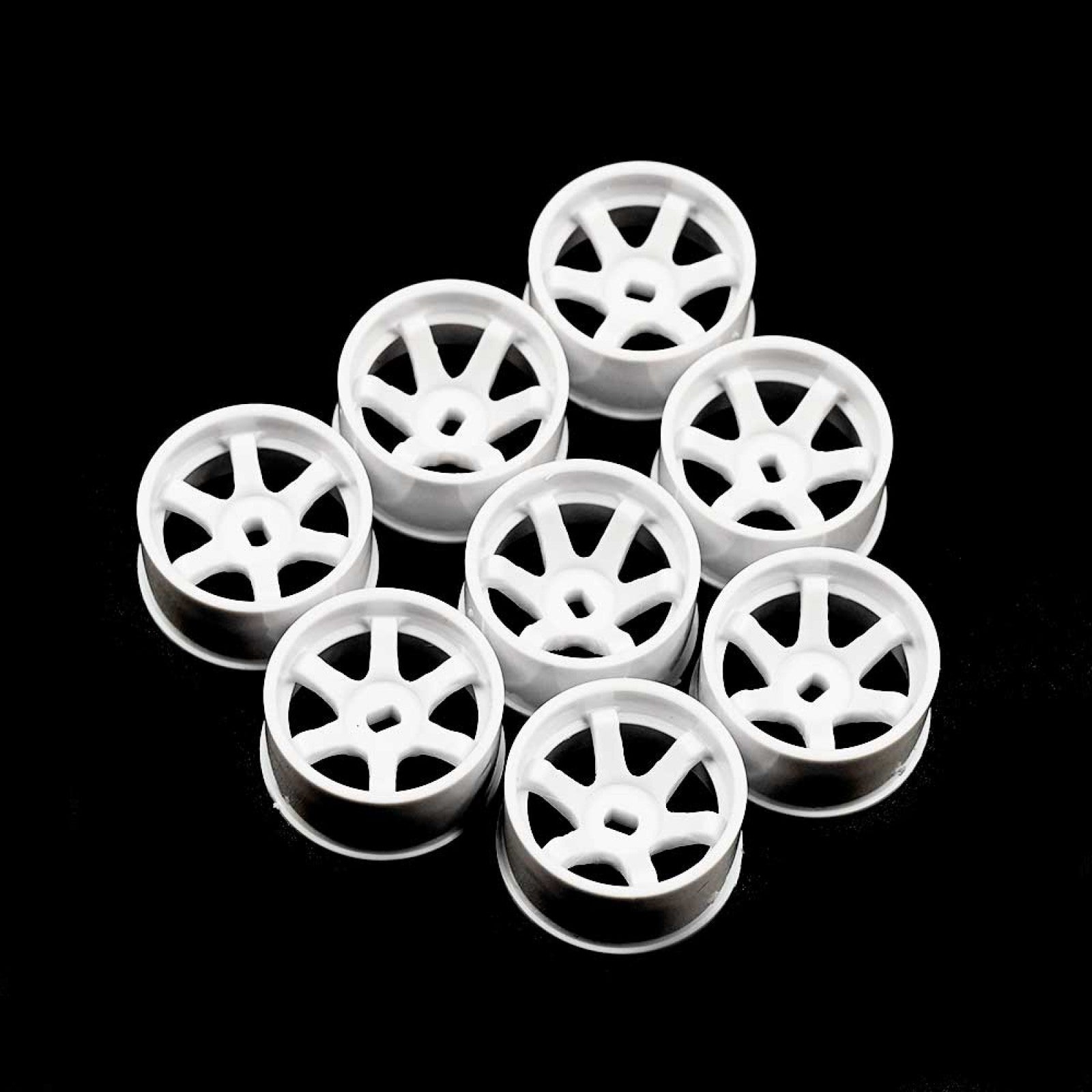 PLASTIC WIDE RIM SET (OFFSET 0 +1 +2 +3) WHITE FOR 1/28 AWD MINI-Z MA-020